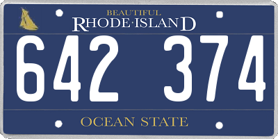 RI license plate 642374