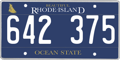 RI license plate 642375