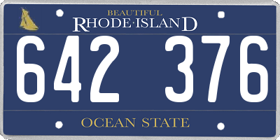 RI license plate 642376