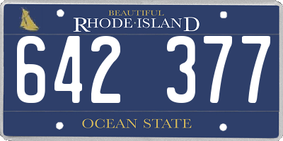 RI license plate 642377