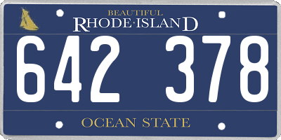 RI license plate 642378