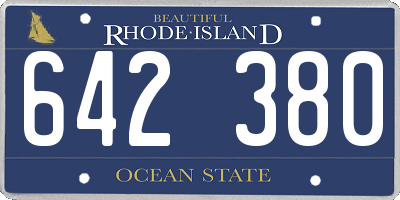 RI license plate 642380