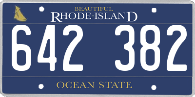 RI license plate 642382