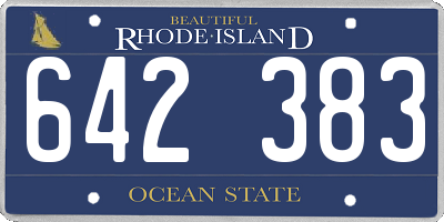 RI license plate 642383