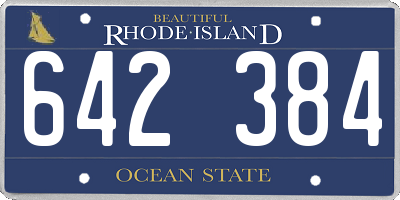 RI license plate 642384