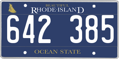 RI license plate 642385