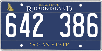 RI license plate 642386