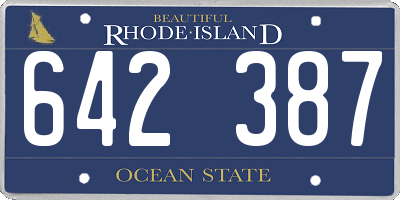RI license plate 642387