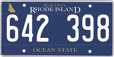 RI license plate 642398