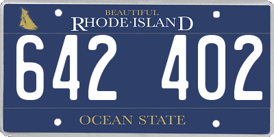 RI license plate 642402
