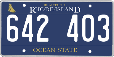 RI license plate 642403