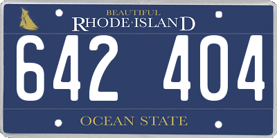 RI license plate 642404