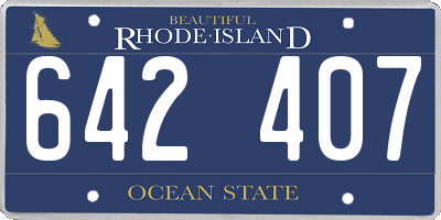 RI license plate 642407