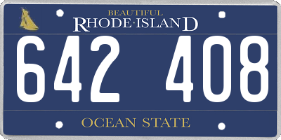 RI license plate 642408