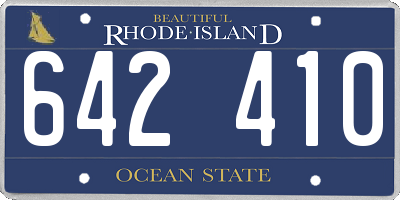 RI license plate 642410