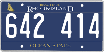 RI license plate 642414
