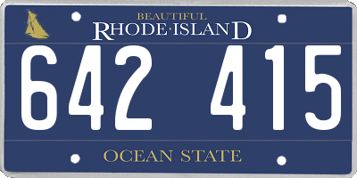 RI license plate 642415