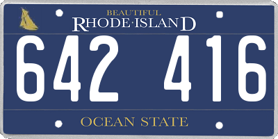 RI license plate 642416