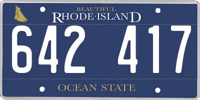 RI license plate 642417