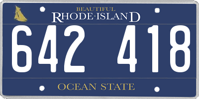 RI license plate 642418