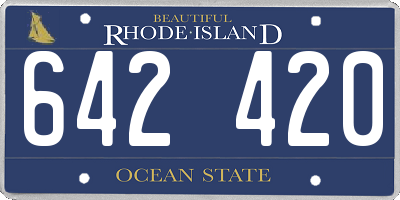 RI license plate 642420