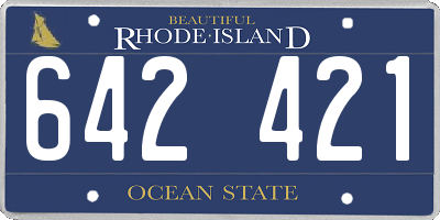 RI license plate 642421