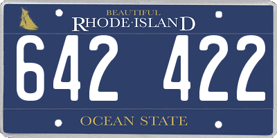 RI license plate 642422