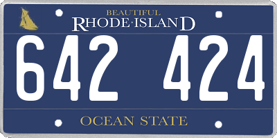 RI license plate 642424