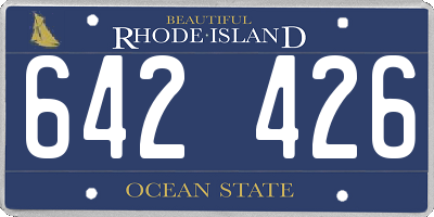 RI license plate 642426