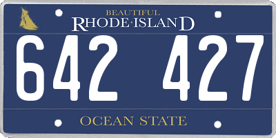 RI license plate 642427