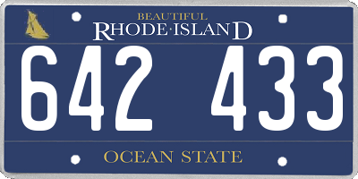 RI license plate 642433