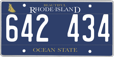 RI license plate 642434