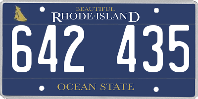 RI license plate 642435