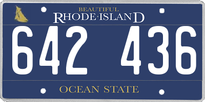 RI license plate 642436