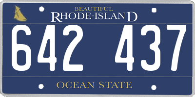 RI license plate 642437