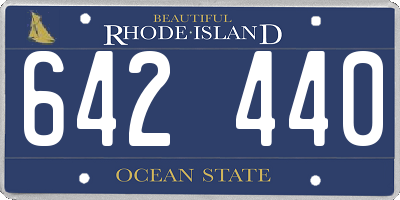 RI license plate 642440