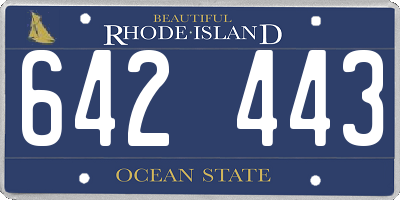 RI license plate 642443