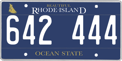 RI license plate 642444