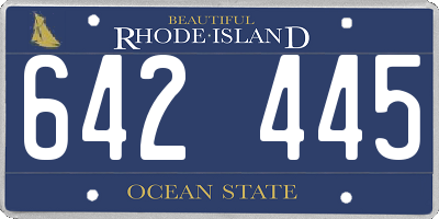 RI license plate 642445