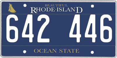 RI license plate 642446