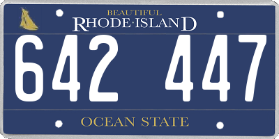 RI license plate 642447