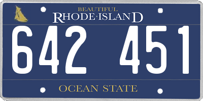 RI license plate 642451