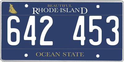 RI license plate 642453