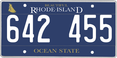 RI license plate 642455