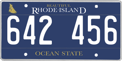 RI license plate 642456