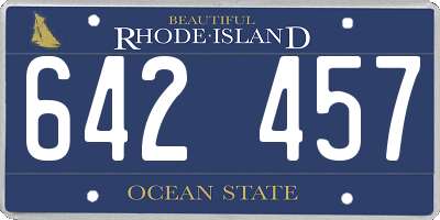 RI license plate 642457