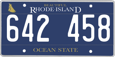 RI license plate 642458
