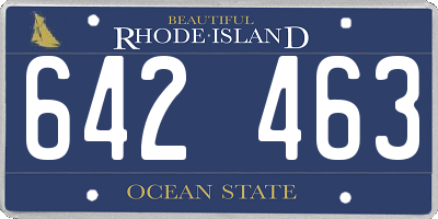 RI license plate 642463