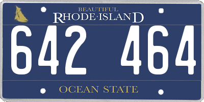 RI license plate 642464