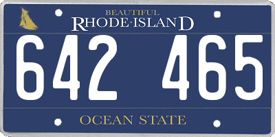 RI license plate 642465